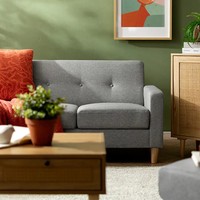 Canapé nordique élégant et simple en forme de L avec mobilier de salon ottoman 3 places détachable