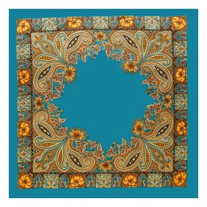 Foulard en satin <span class=keywords><strong>vintage</strong></span> européen et américain pour femmes, 90 jacquard, foulard de tête, motif géométrique en noix de cajou, imprimé, imitation soie, été - Product Image 3