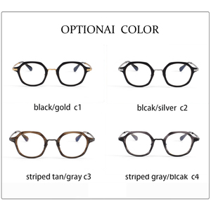 ZY-0011 <strong>Fashion</strong> Casual Solid Gold Polygon Width 54mm Titanium Plate <strong>Reading</strong> <strong>Glasses</strong> Frame For Daily Wear - Product Image 2