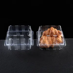Antifogging isıya dayanıklı BOPS şeffaf plastik ekmek kutusu küçük kare şeffaf kutular