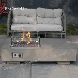 Top Selling Rechthoek Duurzaam Beton Tuin Verwarming Gas Propaan Fire Tafel