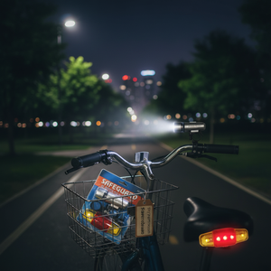 30 pièces de feux LED avant et arrière pour vélo, alimentés par piles, fixation sur guidon, 120 pièces/carton, modèle 80303 - Product Image 3