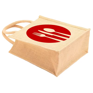 Sac fourre-tout en jute écologique avec imprimé décoratif, réutilisable pour le quotidien, idéal pour la promotion et la vente en gros - Product Image 4