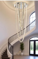 Éclairage intérieur Lustre en cristal à LED pour escaliers Hall d'hôtel