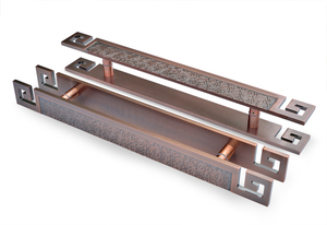 大きな真ちゅう製のドアの窓アクセサリー中国風の新しいブラシ付きブロンズ縁起の良い雲ホテル用の大きなハンドルヴィラのアパート - Product Image 3