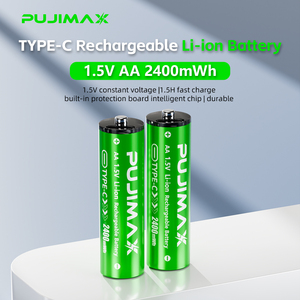PUJIMAX Fabrication personnalisée Type-c Lithium rechargeable <span class=keywords><strong>1</strong></span> pièces Batterie <span class=keywords><strong>1</strong></span>.5V <span class=keywords><strong>AA</strong></span> 2400mWh batterie au lithium avec port de charge USB-C - Product Image 2