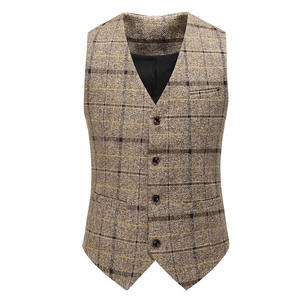 Herren 3 Stück Slim Fit Plaid Anzug Business Casual Blazer Hosen Set für formelle Hochzeit <span class=keywords><strong>Prom</strong></span> Office Party - Product Image 3
