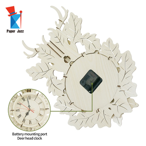 Trang Trí Nội Thất Bằng Gỗ Đồng Hồ Treo Tường Của Câu Đố Cho Cắt Laser Hình Dạng Unicon Cổ Điển DIY <span class=keywords><strong>3D</strong></span> Cho Người Lớn Cho Trẻ Em ZC-LQD004 Gỗ 3Mm - Product Image 3