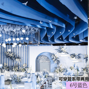 1M Đám Cưới Đàn Hồi Vải Trần Sợi Rèm Trang Trí Hàn Quốc Phong Cách Hội Trường Đám Cưới Sân Khấu Hàng Đầu Nổi Khách Sạn Đám Mây Đám Cưới Vải - Product Image 5