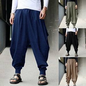 New Arrival Top Quality Men Wide Leg Yoga Casual Baggy Bottoms Solid Hippie Trousers Loose <strong>Harem</strong> <strong>Pants</strong> - Product Image 6
