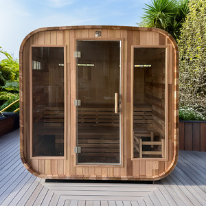Sala de Sauna moderna de leña para exteriores, cedro rojo para 4-8 personas y sala de vapor de Sauna finlandesa de madera, portátil para exteriores, Spa en casa - Product Image 3