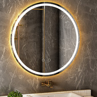 Miroir LED mural décoratif personnalisé, design élégant et moderne, lentilles en aluminium, rétroéclairage éclairé pour utilisation hôtelière M08