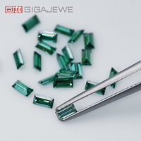 GIGAJEWE couleur verte Moissanite taille baguette pour la fabrication de bijoux Diamant moissanite synthétique