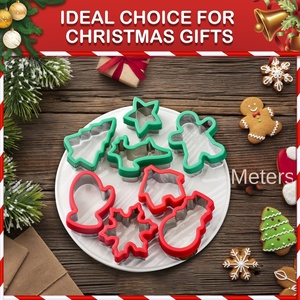Christmas Cookie Cutter Set 8-<strong>Piece</strong> Stainless Steel Holiday Molds Comfort Grip Party Supplies/Favors Including Glove <strong>Gingerbread</strong> - Product Image 6