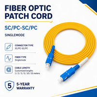 Cordon de brassage fibre optique Simplemode UPC APC SC LC personnalisé de 1, 2, 3, 5, 10, 15 mètres, garantie 5 ans, compatible marque OEM, Pigrail