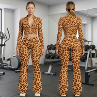Ensemble 2 pièces de shorts de fitness pour femme, imprimé yoga, vintage, légers, écologiques, extensibles dans les quatre sens, anti-transpiration, en Spandex/Nylon