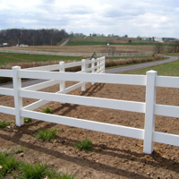 Clôture pour chevaux en PVC blanc à 3 rails, style australien, avec service de modélisation 3D, poteau en vinyle pour enclos de ferme (1,2 m H x 2,4 m L)