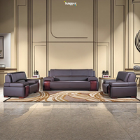 Ensemble de canapés de bureau de luxe pour la direction, modulable, en cuir, modernes, pour la réception des visiteurs, mobilier design pour le bureau
