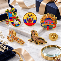 Badge personnalisé en alliage de zinc émaillé avec sequins, bouton en relief avec logo 3D, épinglette de mode personnalisée en forme de papillon