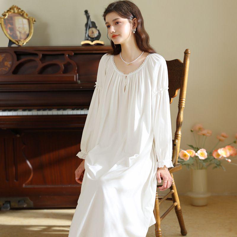 women cotton dress Allison White Nightgowns main image 1