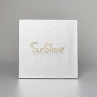 Base en carton ondulé Sunshine personnalisée, épaisseur au choix, pour gâteaux carrés, qualité alimentaire, résistante à la graisse et à l'eau, avec gaufrage doré, 8-16 pouces