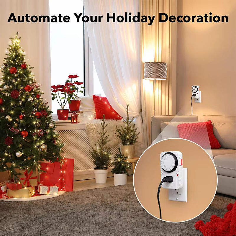 24-Hour Programmable Timer Switch 12-Hour Schedule Timer Made of Durable Plastic