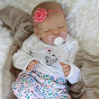 NPK 19 pouces/48 cm Poupée réaliste pour bébé Poupée d'art faite à la main Poupée en silicone mignonne pour nouveau-né endormi