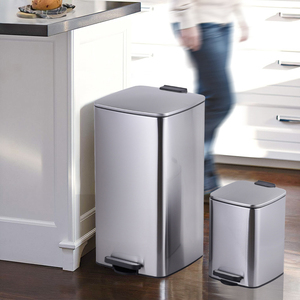 Poubelle à pédale carrée en acier inoxydable à fermeture douce de 6, 8, 12, 16, 20, 30, 40, 50, 60 litres pour cuisine et salle de bain - Product Image 2