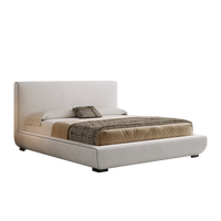 Lit double moderne minimaliste de haute qualité en bois de pin massif et contreplaqué, insonorisant, pour chambre à coucher