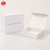 Boîte cadeau rigide magnétique blanche personnalisée, emballage en papier, logo en feuille d'or, boîte cosmétique, vente en gros, directement de l'usine