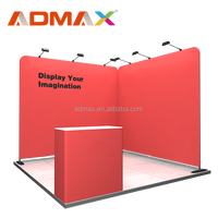 Tout nouveau produit admax stand d'exposition 3x3 10ft tissu mur aluminium standard modulaire stand d'exposition présentoir