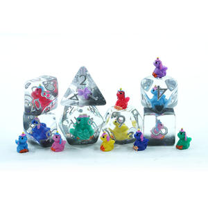 ชุดลูกเต๋าเรซิ่นนุ่มหลากสีรุ้งรูปยูนิคอร์น D20 ราคาโรงงาน รับทำโลโก้ สำหรับเกมคธูลู งานแกะสลัก - Product Image 1