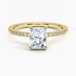 Luxury Custom 10K 14K 18K Solid Yellow Gold Lab Diamond Radiant cut <span class=keywords><strong>1</strong></span> carat fede nuziale per uomo donna - Product Image 1
