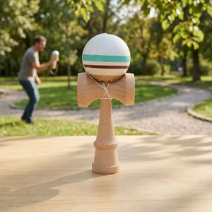 Juguete Kendama Tradicional Japonés con Revestimiento de PU Colorido, Juego de Habilidad con Copa y Bola de Madera para Niños - Product Image 1