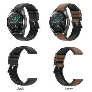 FORWELLENY Silikon Leder 20mm 22mm Smart Watch Band Armband Box Gürtel Für Huawei GT2 Pro Männer Frauen