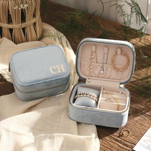 Uionen Personalized Custom-made Velvet fabric Jewelry <b>Box</b> Watch Holder Bracelet <b>Box</b> Suitable as <b>Wedding</b> Party Birthday Gift - Product Image 3