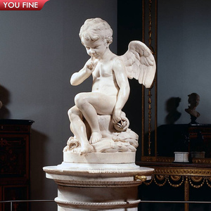 Estatua de Niño Desnudo de Mármol de Tamaño Real para Jardín - Product Image 3