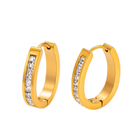 Boucles d'oreilles coeur en acier inoxydable 316L plaqué or 18k Boucles d'oreilles mode pour femmes sans ternissement
