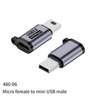 Adaptor lubang Tipe C laki-laki ke Tipe c mikro 480Mbps kualitas tinggi 12W tingkat daya USB C ke Lightn konektor Port untuk Transfer ponsel