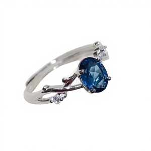 خاتم فضة عيار 925 عالي الجودة مع حجر التوباز الطبيعي - مجوهرات نسائية قابلة للتخصيص للذكرى السنوية، سعر منخفض مباشرة من المصنع - Product Image 3