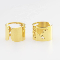 Bague en or 14 carats Anillos De Acero Inoxidable Joyeria Bagues avec nom personnalisé Bijoux Femme Bague en or Simple
