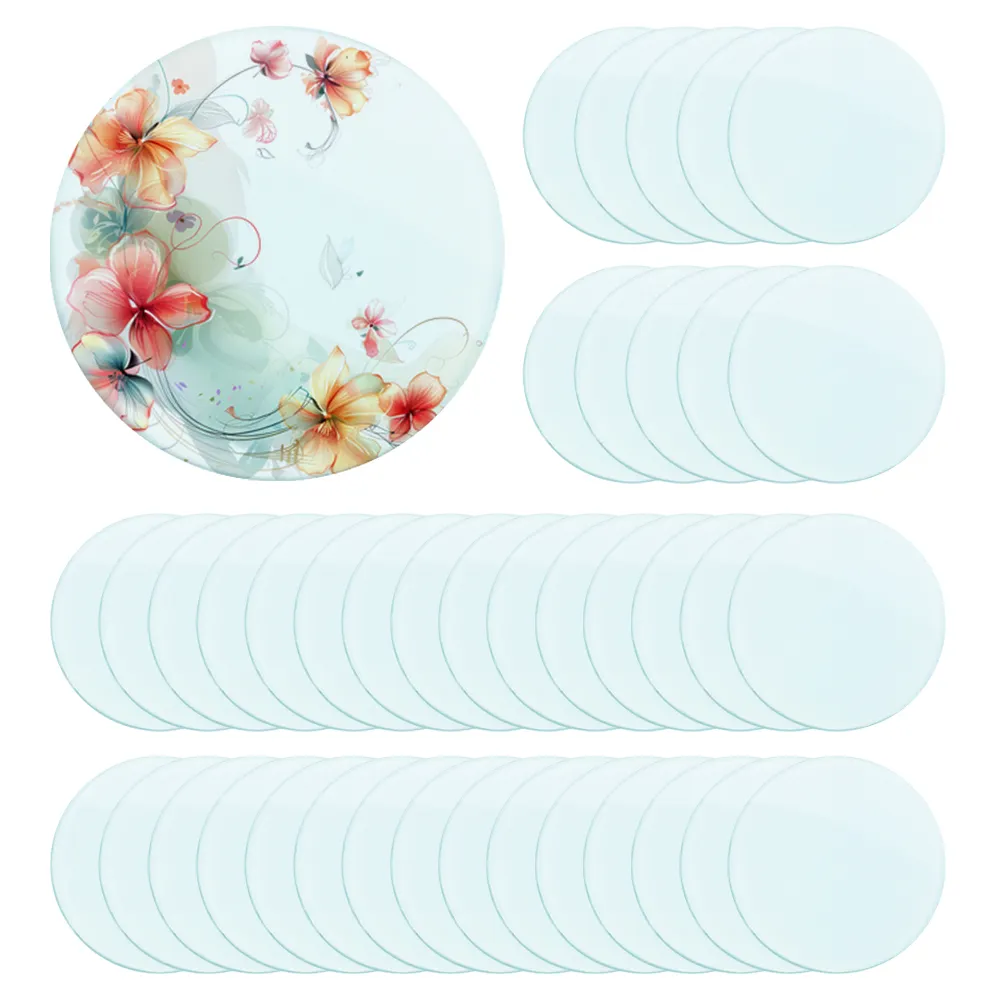 Promotion Glass Coaster Round Square Dye Sublimation Blanks 10CM OEM Waterproof Tea Coffee Modern Cup Mats&Pads