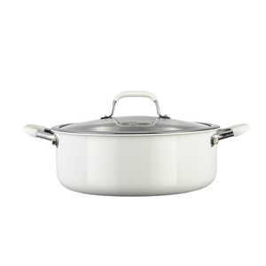316L Stainless Steel Soup <b>Pot</b> 5L <b>Induction</b> Compatible Double Handle <b>For</b> Home Cooking Porridge Clear Broth - Product Image 2