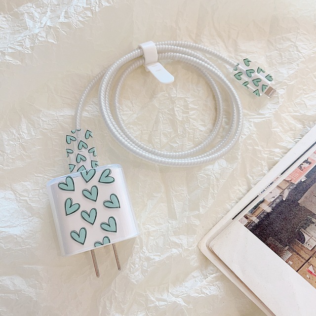 For iPhone 18W 20W  Charge Cable Protectors Bites Cover Cute TPU Silicone Cartoon Design Usb Phone Charger Cable Protector