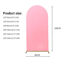 Harga pabrik penutup dudukan lengkungan merah muda penutup latar belakang poliester penutup latar belakang lengkungan emas penutup berdiri 4ft 5ft 6ft 6,6ft 7,2ft 7,87ft