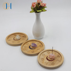 Modern Wood Round Crystal Incense Tray with Customized Box for 2mm Incense Sticks
