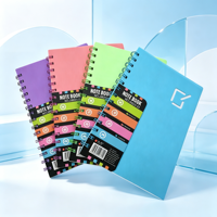 Carnet à spirale A5 avec couverture rigide en PP, 80 feuilles, ligné collège, pour étudiants, vente en gros