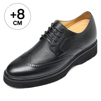 Chaussures Derby en Cuir de Vachette pour Hommes, à Lacets, Rehaussantes de 8 cm, Style Habillé et Décontracté, pour Mariage, Vente en Gros Usine