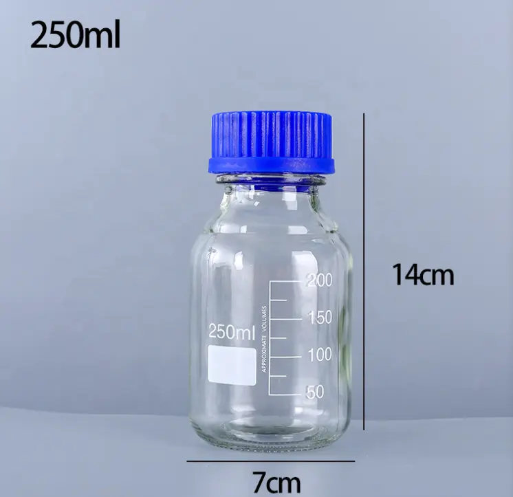 Mpty-botella médica de vidrio transparente con tapa de plástico y tornillo, bote de llenado médico personalizado de 250ml y 8oz, venta a granel