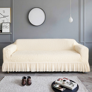 Housse de canapé gaufrée avec jupe à volants pour salon, housse de canapé matelassée douce à couverture intégrale, décoration intérieure - Product Image 6